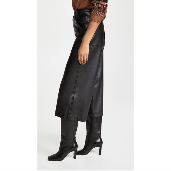 A.L.C Cropped Vegan Faux Leather Wide-Leg Pants Size 2, worn once! - Picture 2 of 10